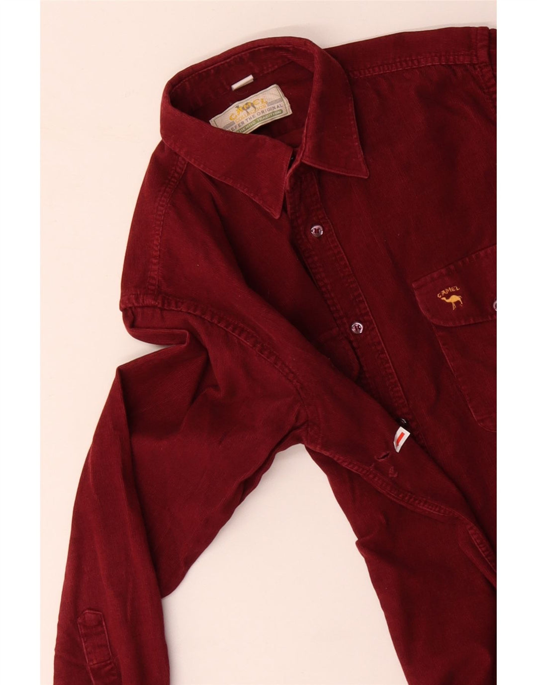 Мужская вельветовая рубашка CAMEL ACTIVE из хлопка среднего красного цвета