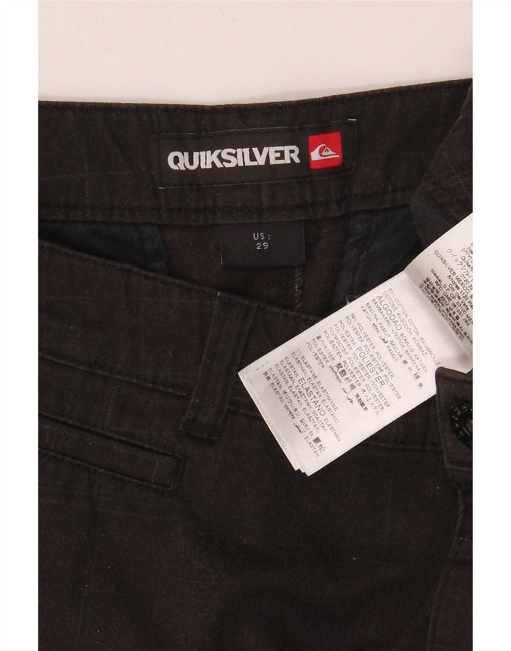 Мужские шорты-карго Quiksilver W29, маленькие, черные, хлопковые в клетку