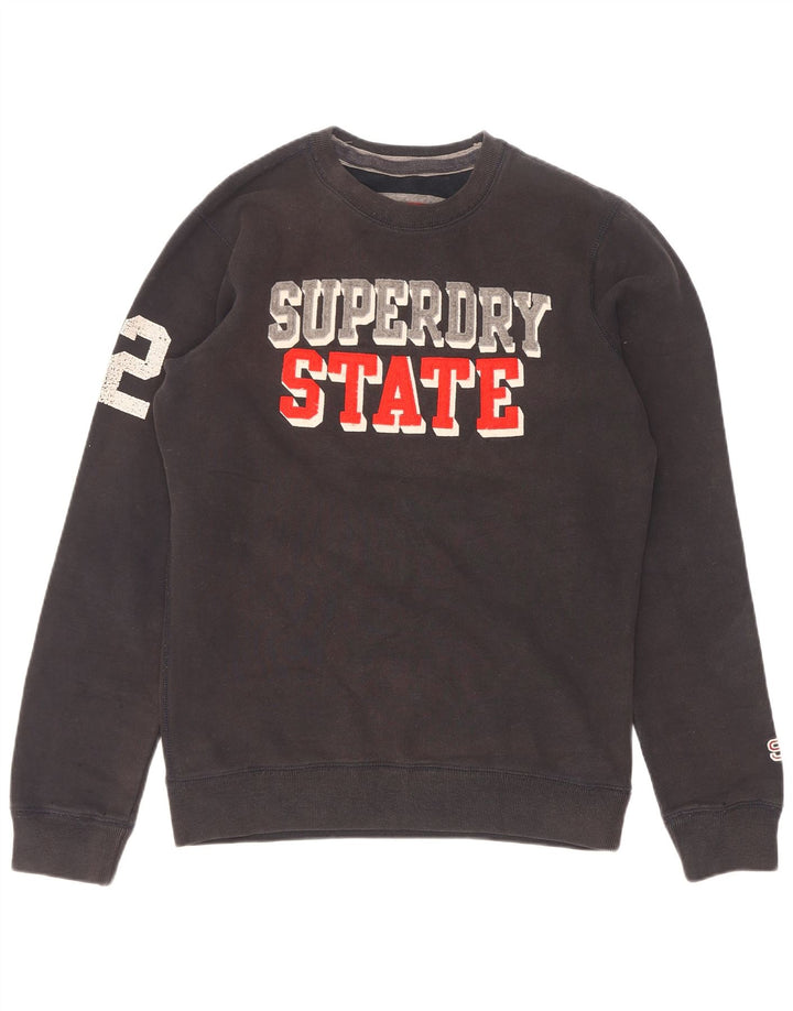 Мужской свитшот с рисунком Superdry, маленький черный хлопковый джемпер