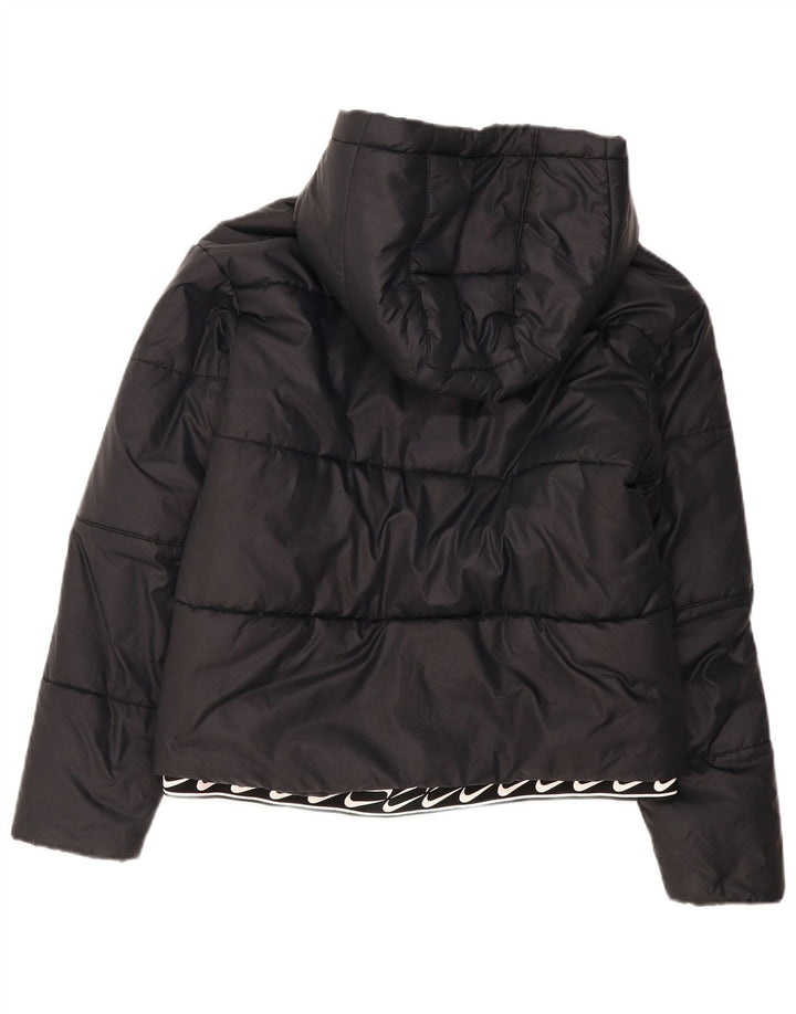 Женская утепленная куртка с капюшоном Nike UK 14, средний черный полиэстер