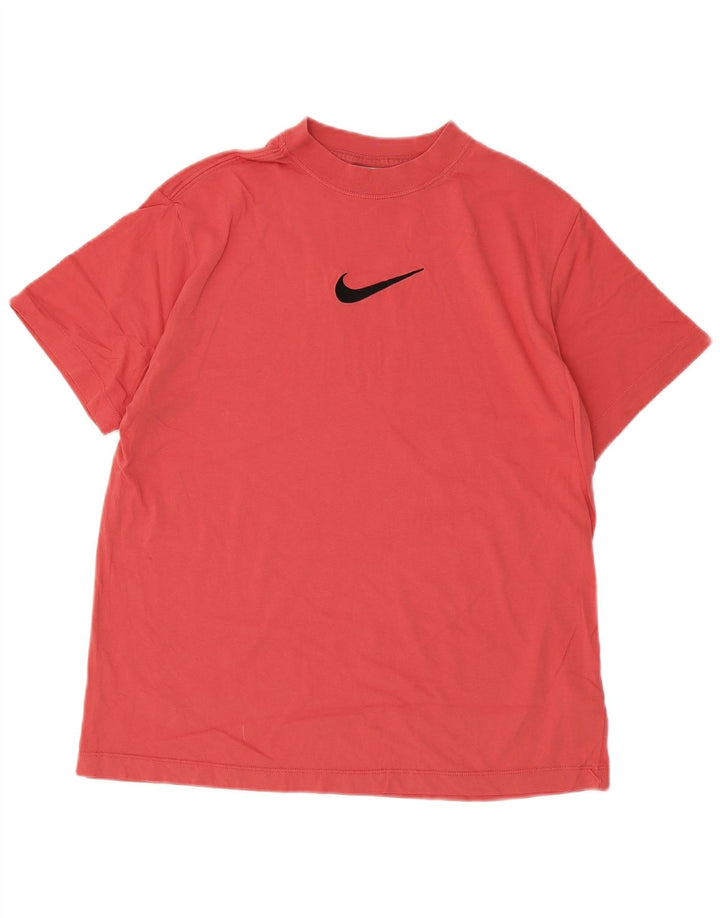 Мужская футболка Nike из хлопка среднего размера розового цвета