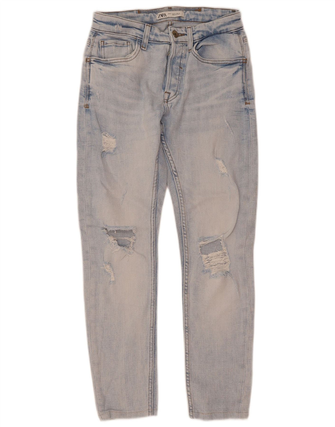 Мужские потертые узкие джинсы Zara EU 38, маленькие W30 L28, синие