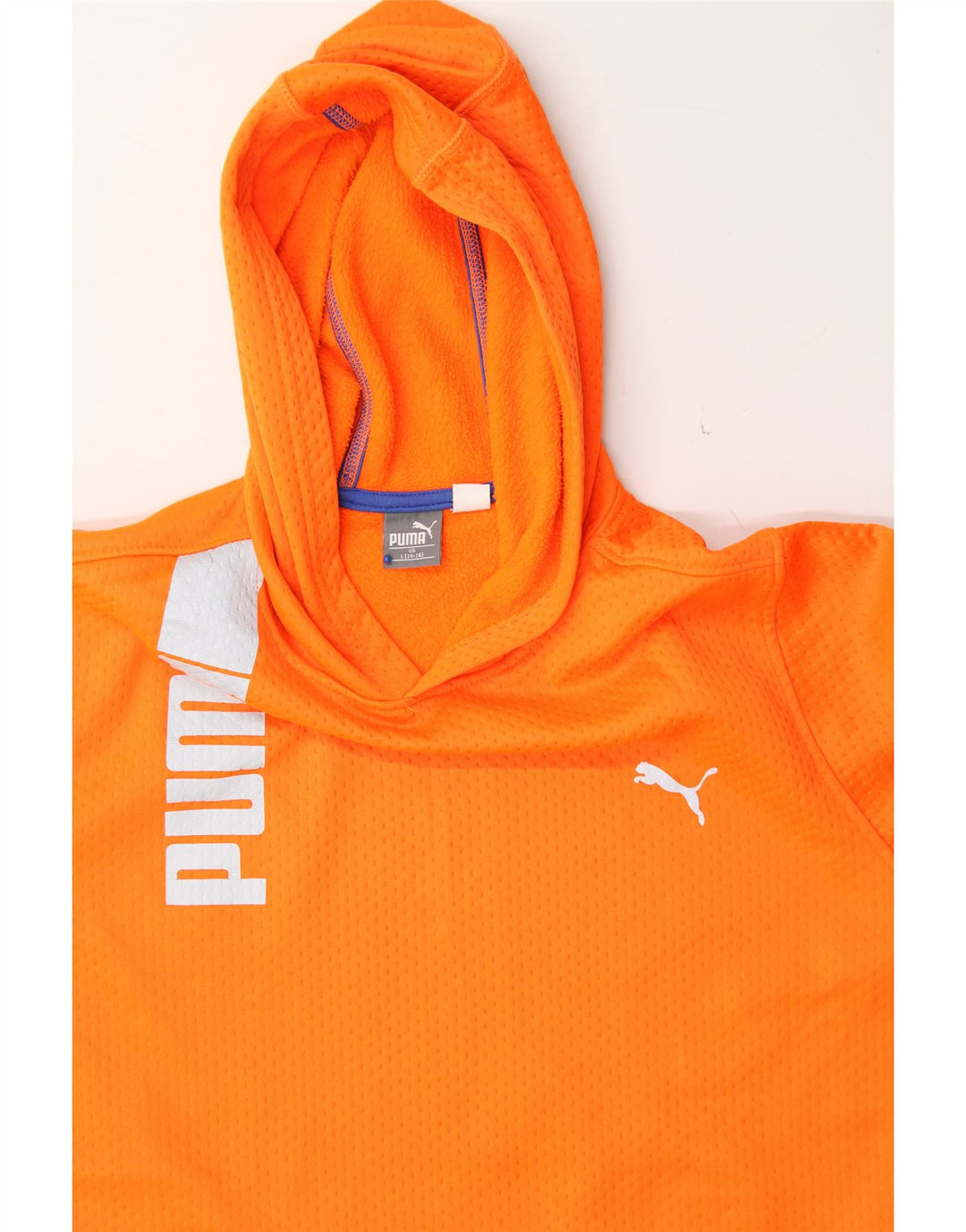 PUMA Boys Graphic Hoodie Jumper 14-15 Years Large Orange Polyester Vintage Puma and Second-Hand Puma from Messina Hembry 