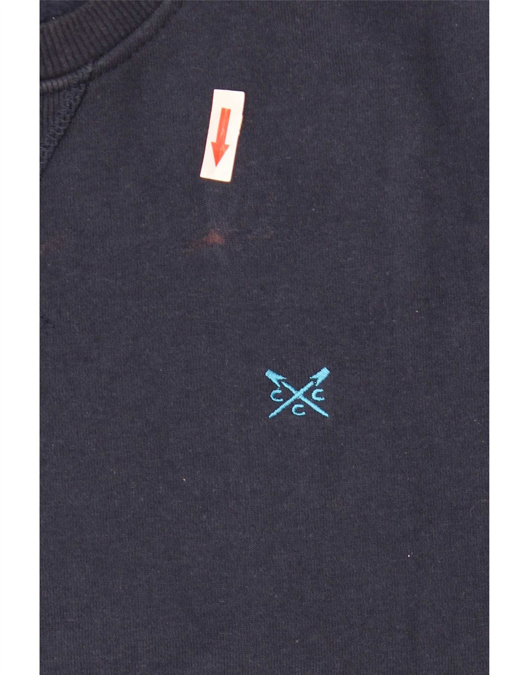 Crew Clothing Мужской свитер-джемпер большого размера из хлопка темно-синего цвета