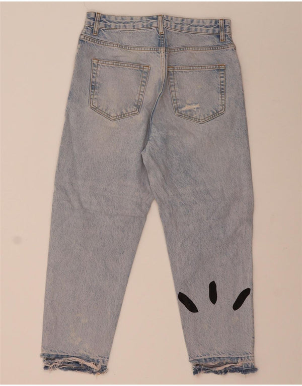 Мужские укороченные джинсы с рисунком Zara EU 38, маленькие W30 L24, синий хлопок