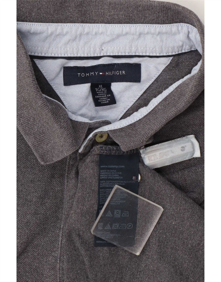 Мужская рубашка-поло Tommy Hilfiger XL, серый хлопок