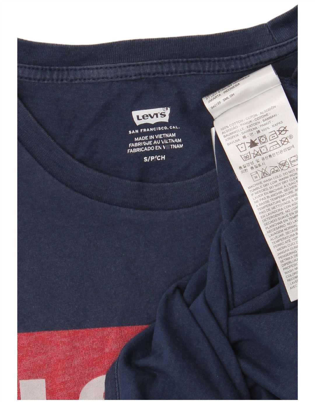 Мужская футболка с рисунком LEVI'S, маленький темно-синий хлопок
