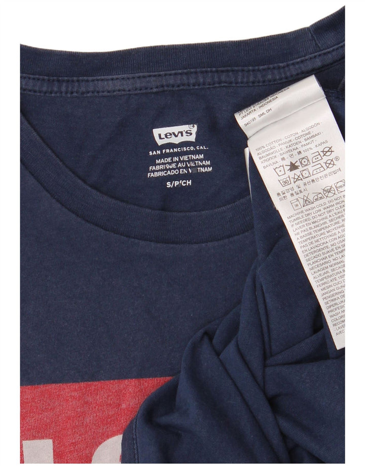 Мужская футболка с рисунком LEVI'S, маленький темно-синий хлопок