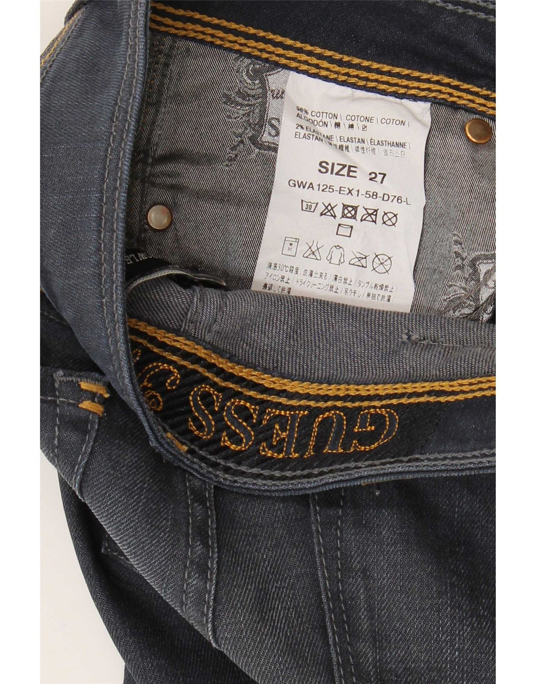 Guess Женские джинсы Bootcut W27 L29 Темно-синие хлопковые
