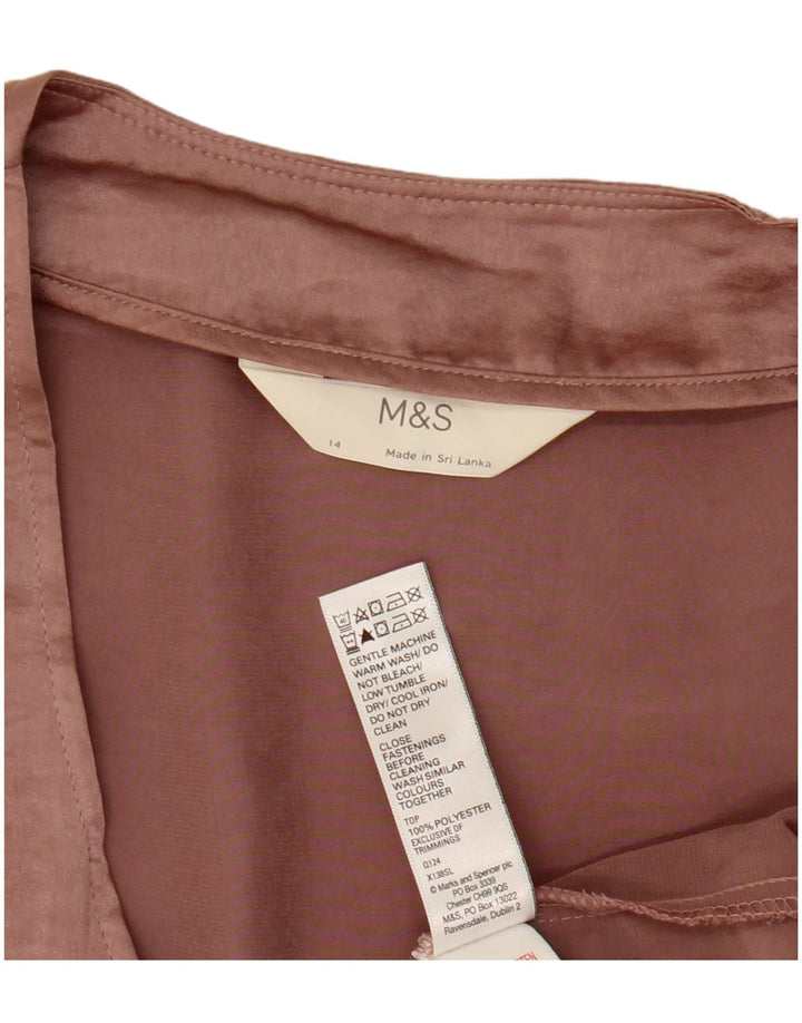 Женская блузка-рубашка без рукавов Marks & Spencer, Великобритания, 14, большой розовый полиэстер