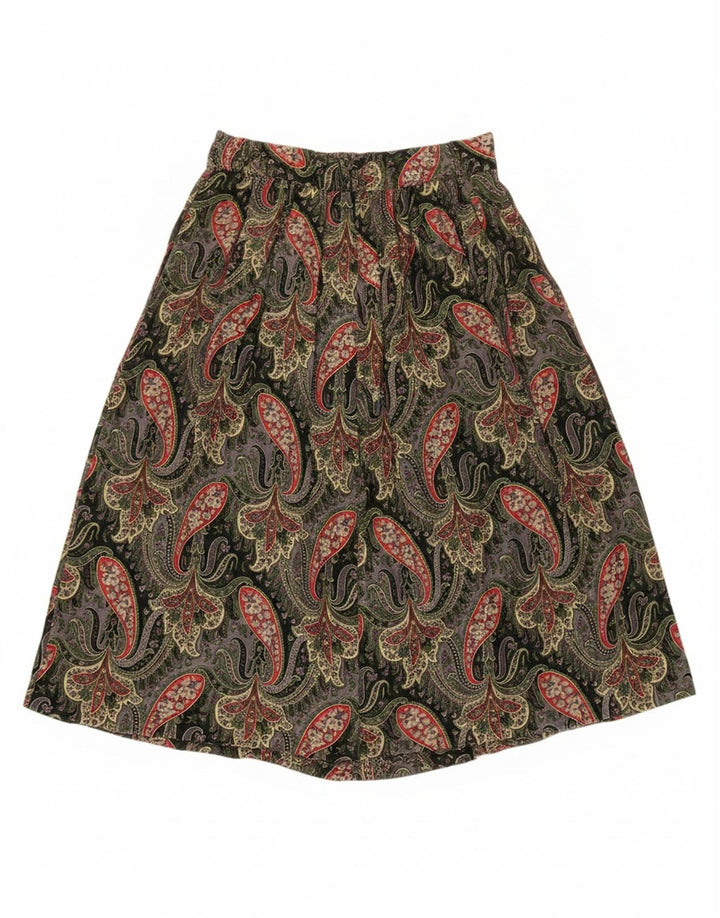 VINTAGE Womens A-Line Skirt W27 Small  Multicoloured Paisley Wool Vintage Vintage and Second-Hand Vintage from Messina Hembry 