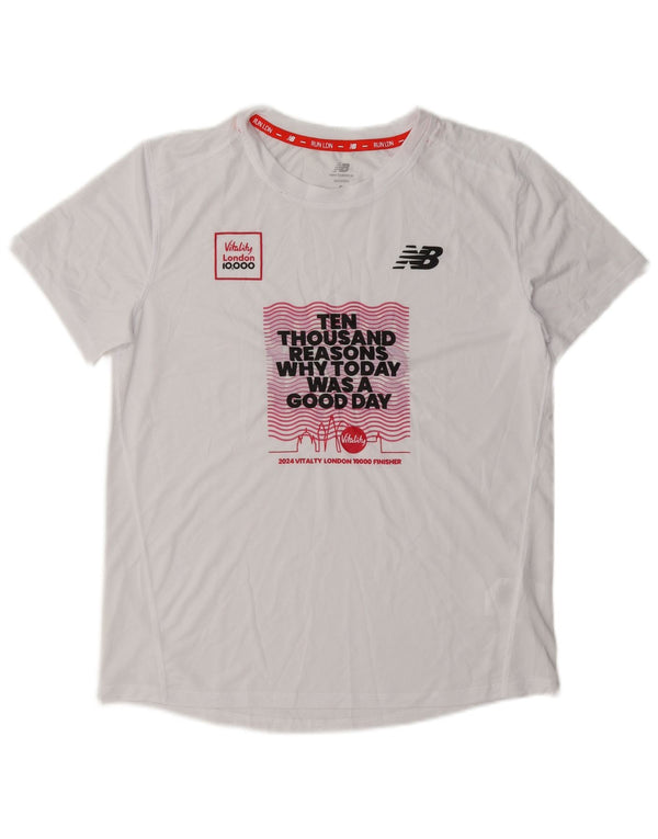 Женская футболка оверсайз с рисунком New Balance Top UK 10, маленькая белая