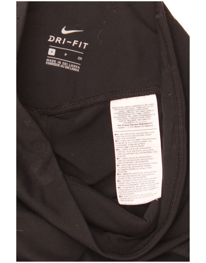 Женские леггинсы Nike Dri Fit UK 8, маленькие черные нейлоновые