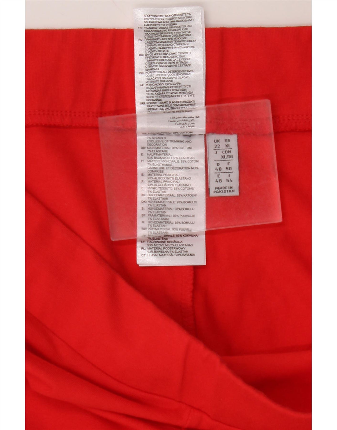 Женские леггинсы ADIDAS UK 22 2XL, красные хлопковые