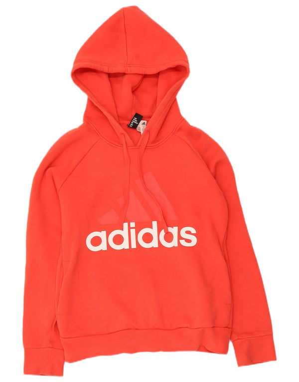Женский джемпер с капюшоном Adidas UK 10, маленький красный, хлопковый
