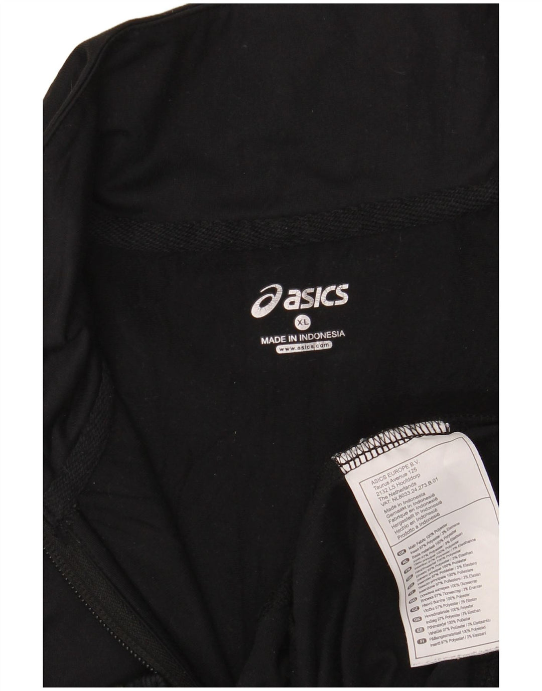 Женский спортивный костюм Asics UK 18 XL, черный полиэстер с цветными блоками