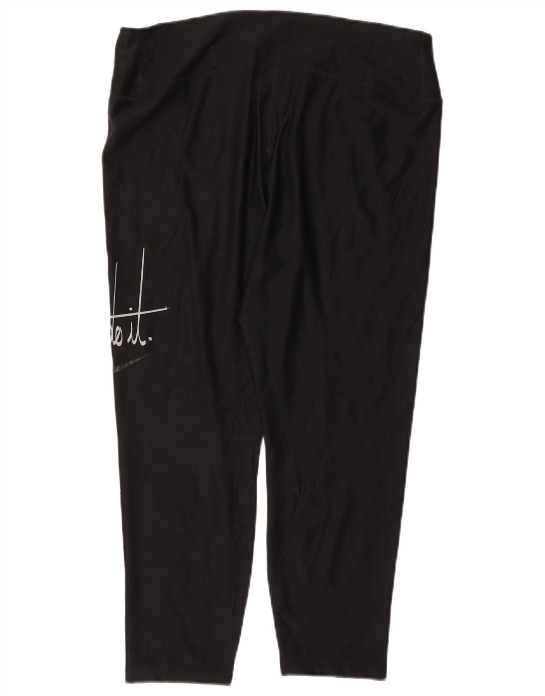 Женские леггинсы-капри NIKE Dri Fit с рисунком, Великобритания, размер 18 XL, черный полиэстер