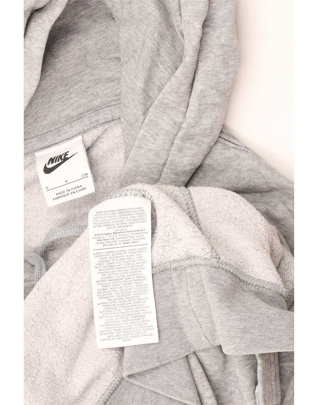 Мужской джемпер с капюшоном Nike стандартного кроя, маленький серый, хлопковый