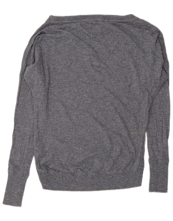 Женский джемпер оверсайз Superdry UK 6 XS, серый хлопок с крапинками