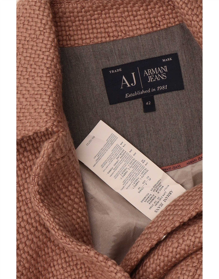 Armani Jeans Женский вязаный пиджак на 4 пуговицах EU 42 Большой коричневый акрил