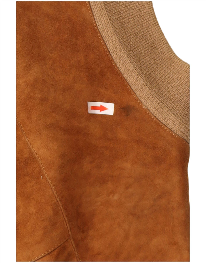 Мужской замшевый бомбер VINTAGE UK 36 маленький бежевый