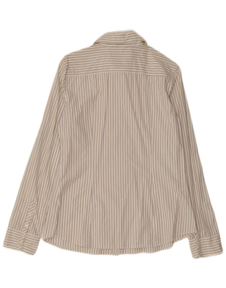 Женская рубашка Benetton UK 14, хлопок, большая белая полоска