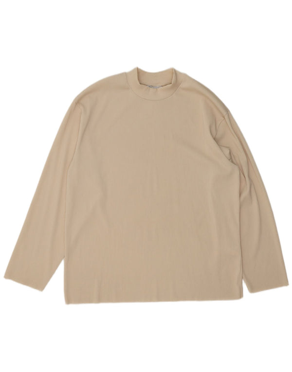 Мужской топ Zara с длинным рукавом XL, бежевый полиэстер