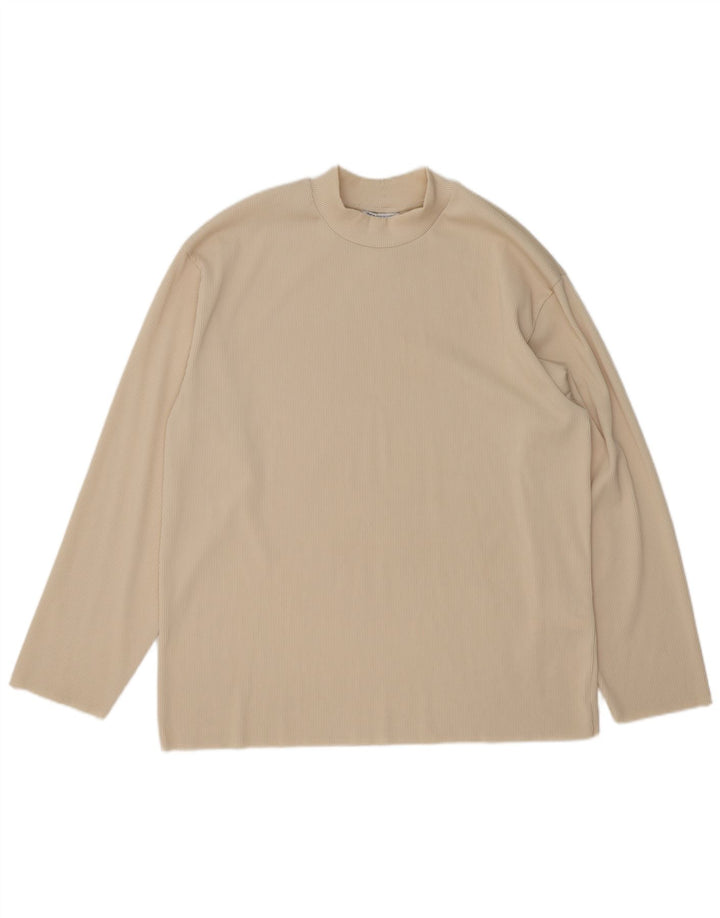 Мужской топ Zara с длинным рукавом XL, бежевый полиэстер
