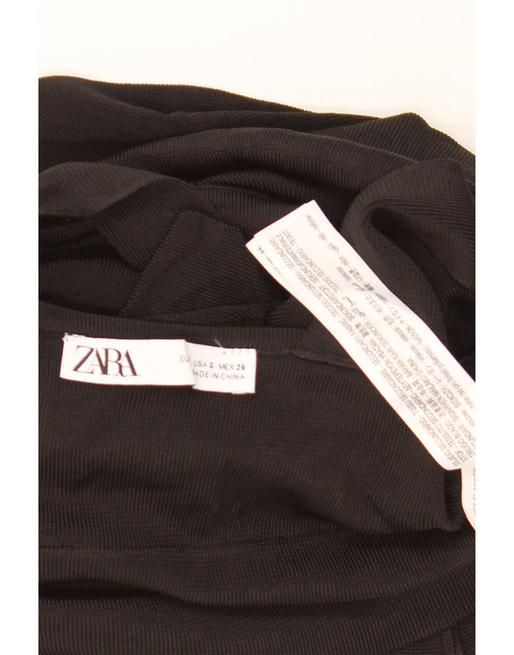 Женская мини-юбка ZARA, маленькая W28, черная вискоза