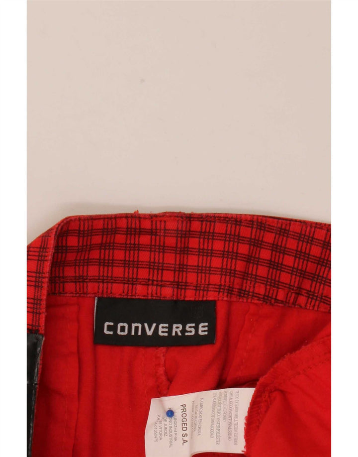 Мужские шорты карго Converse W38 XL красные в клетку из полиэстера