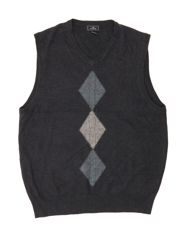 DOCKERS Mens Vest Tank Top Large Navy Blue Argyle/Diamond Acrylic Vintage Dockers and Second-Hand Dockers from Messina Hembry 