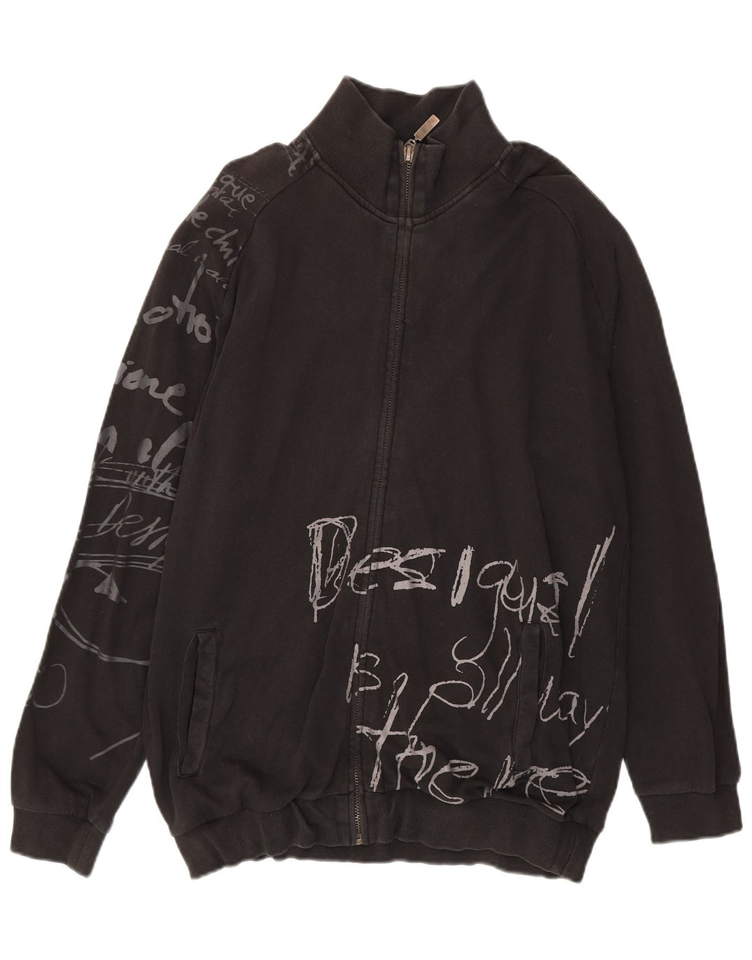 Мужская спортивная куртка с графическим рисунком Desigual XL, черный хлопок