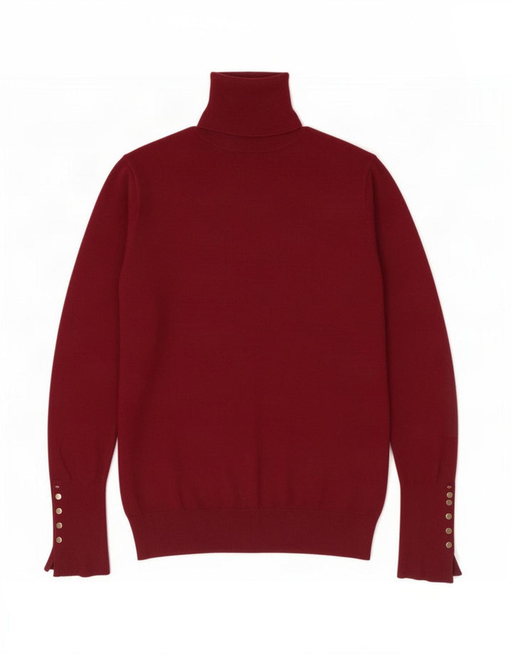 Женский джемпер с высоким воротником Zara UK 12, средний бордовый цвет