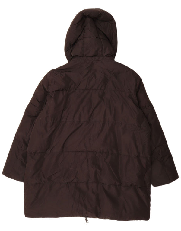Zara Mens Hooded Oversized Padded Coat UK 14 Medium Black Polyester