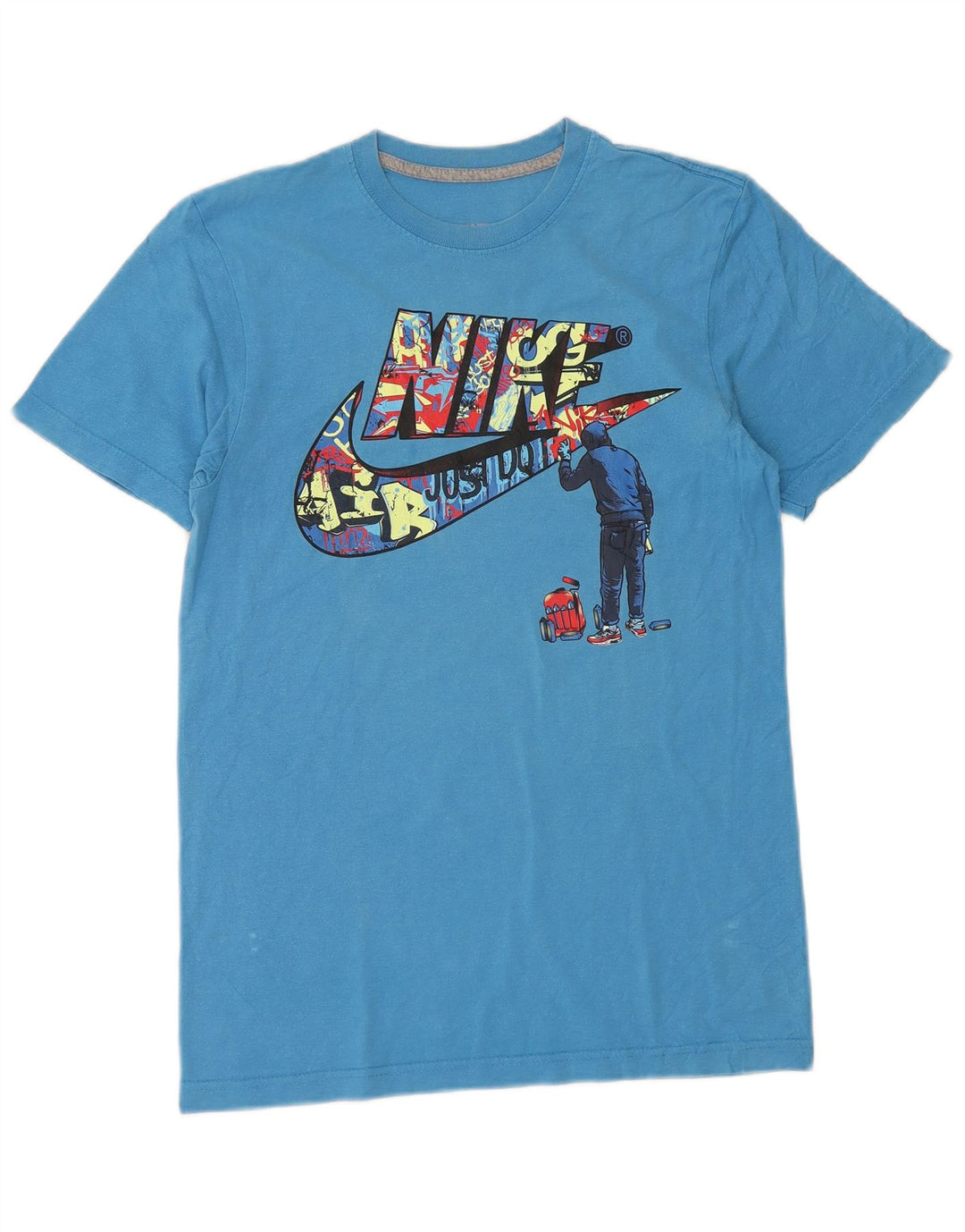 Мужская футболка обычного кроя Nike с графическим рисунком, маленький синий хлопковый топ