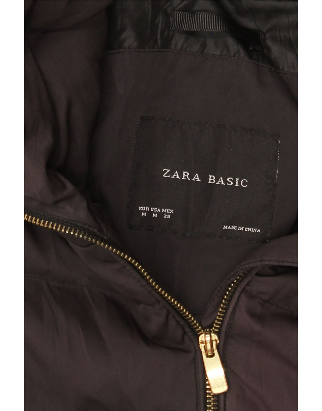 Женское стеганое пальто Zara UK 12, средний черный