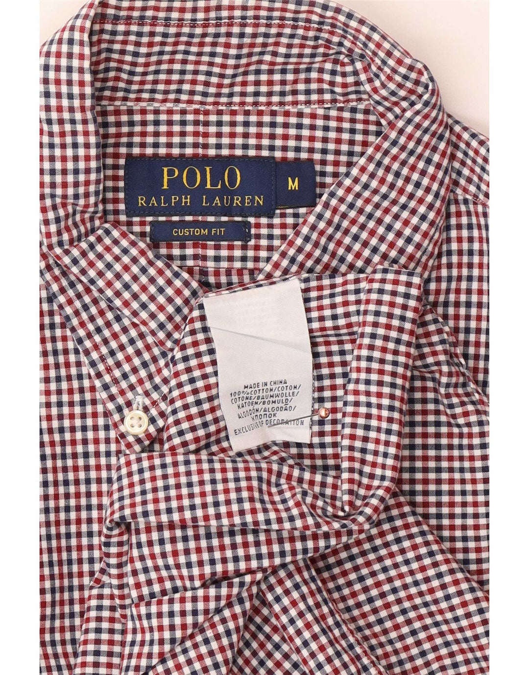 Мужская рубашка на заказ Polo Ralph Lauren, средний разноцветный хлопок в мелкую клетку