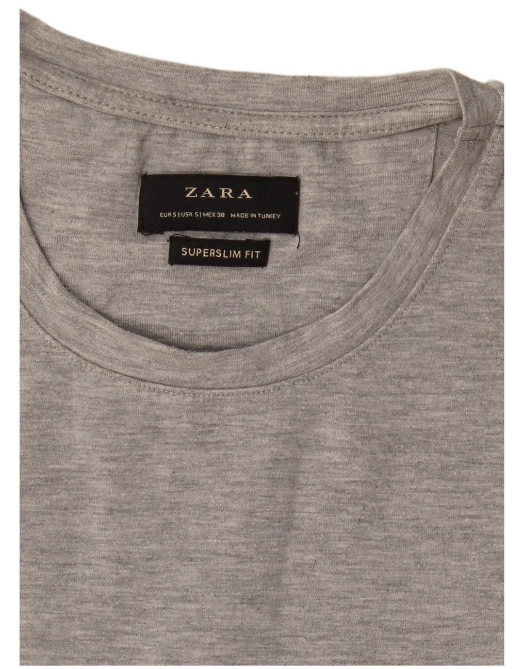 Мужская футболка Super Slim Fit Zara, маленький серый в крапинку