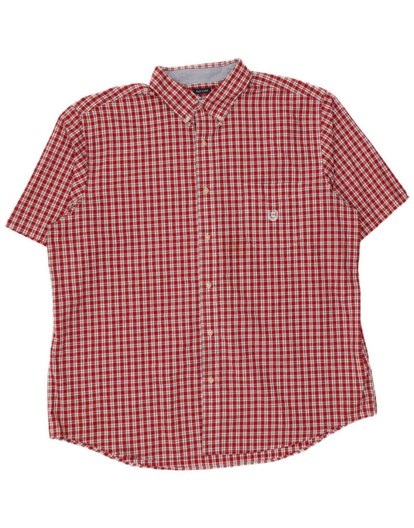 Мужская рубашка с коротким рукавом Chaps Easy Care, 2XL, хлопковая красная клетка