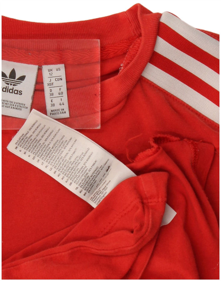 Женская футболка Adidas Top UK 12, средний красный хлопок, красный