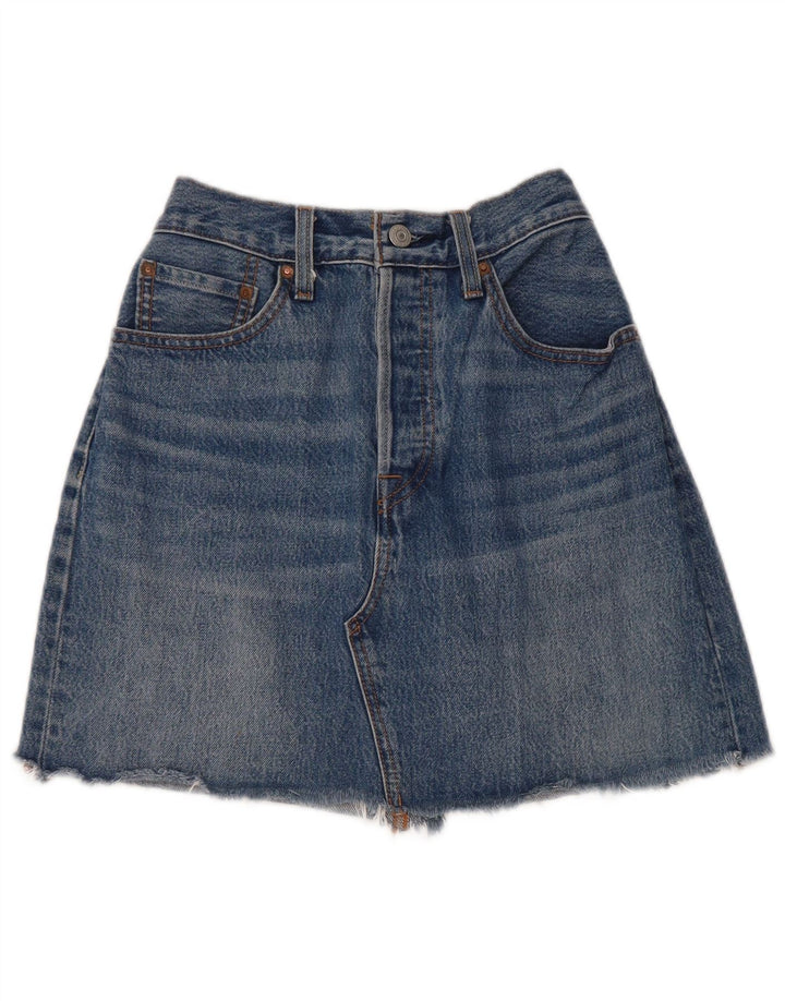 Женская джинсовая мини-юбка LEVI'S W28, средний синий