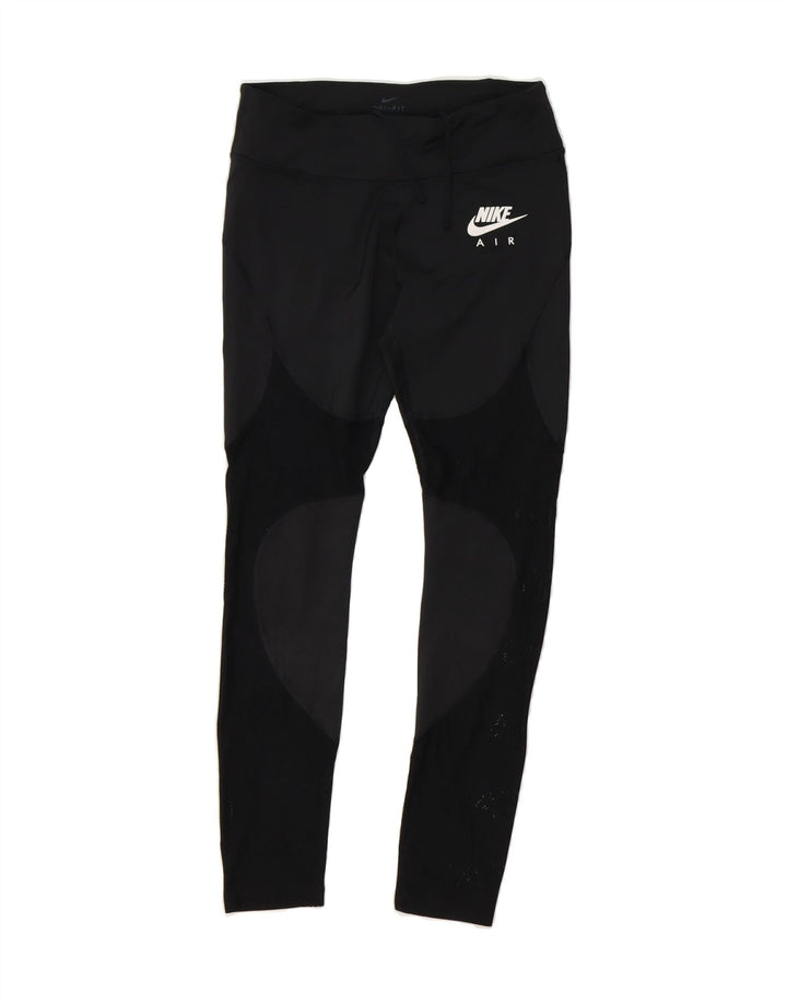 NIKE Womens Dri Fit Graphic Leggings UK 12 Medium  Black Colourblock Vintage Nike and Second-Hand Nike from Messina Hembry 