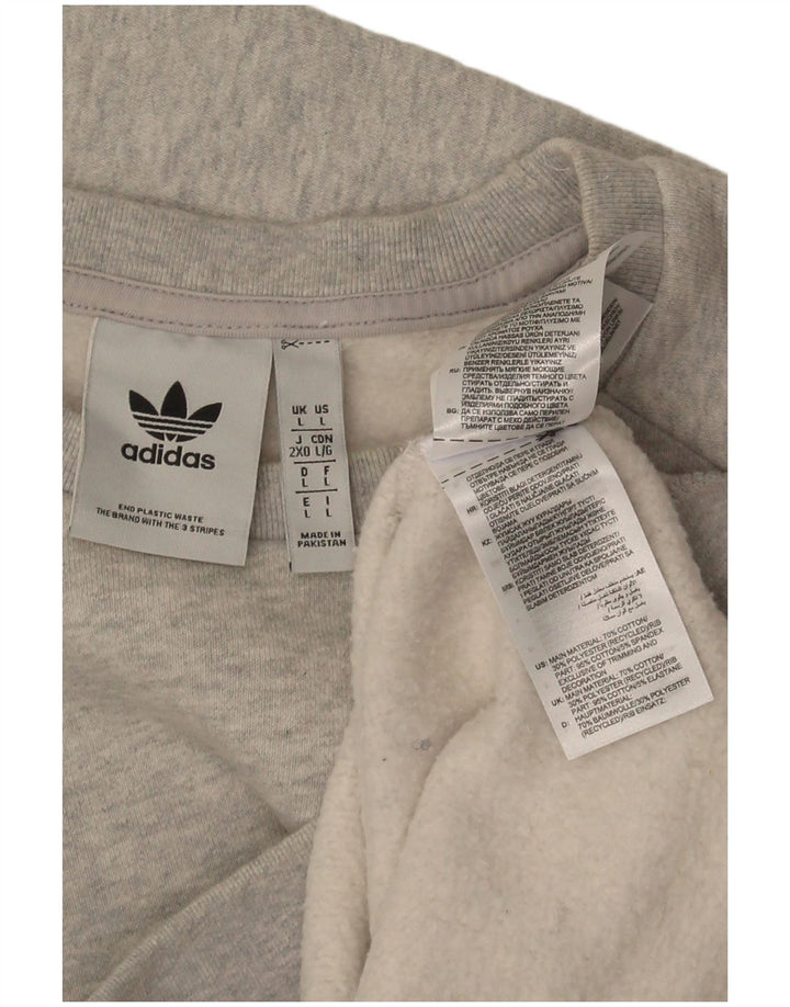 Мужской свитер Adidas, большой серый хлопковый джемпер в крапинку