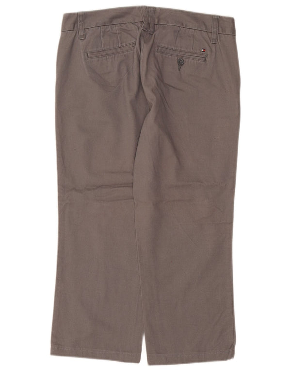 TOMMY HILFIGER Женские прямые укороченные брюки США 4, маленькие W25 L22 Серые