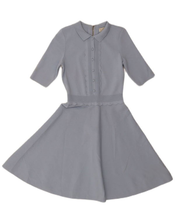 Женское свободное платье с рукавом 1/2 Ted Baker, размер 1 XS, синее, вискоза
