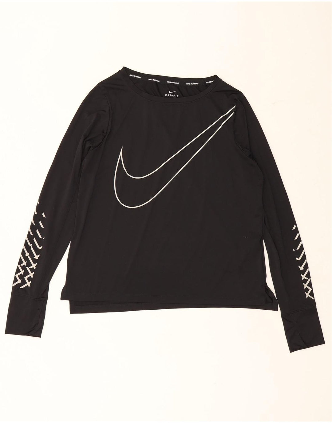 Женский топ с графическим рисунком Nike Dri Fit UK 14, средний черный полиэстер