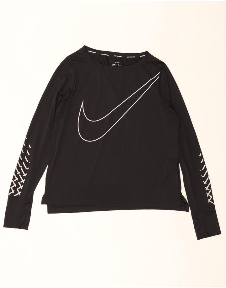 Женский топ с графическим рисунком Nike Dri Fit UK 14, средний черный полиэстер