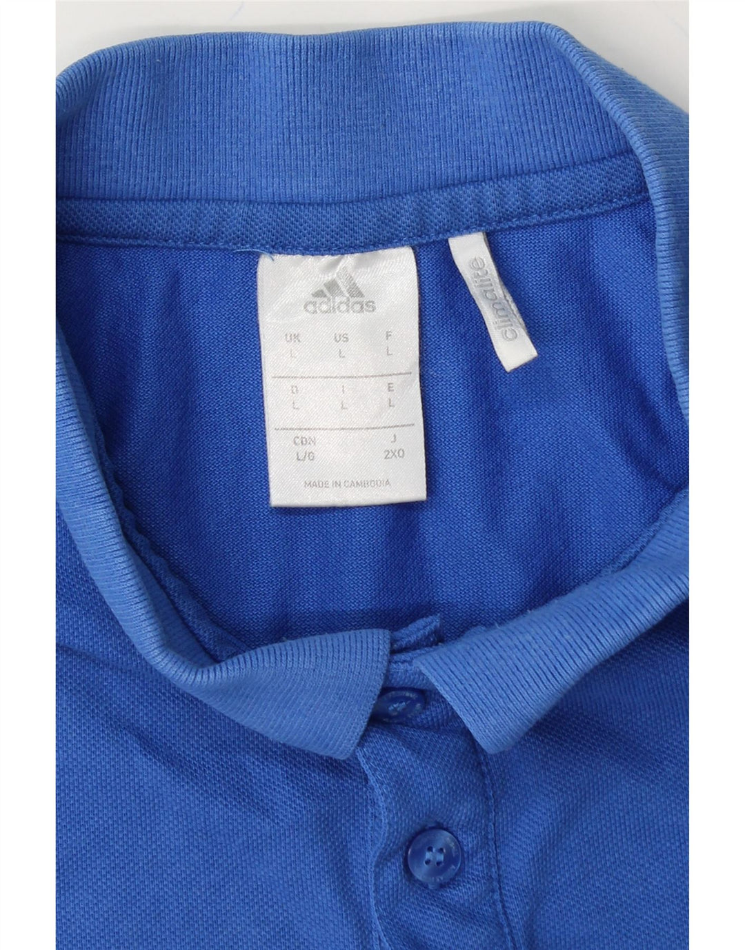 ADIDAS Mens Climalite Polo Shirt Large Blue Cotton Vintage Adidas and Second-Hand Adidas from Messina Hembry 