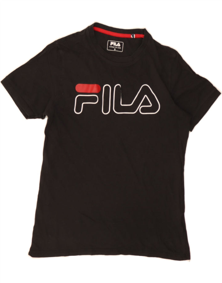 FILA Mens Graphic T-Shirt Top Small Black Cotton Vintage Fila and Second-Hand Fila from Messina Hembry 