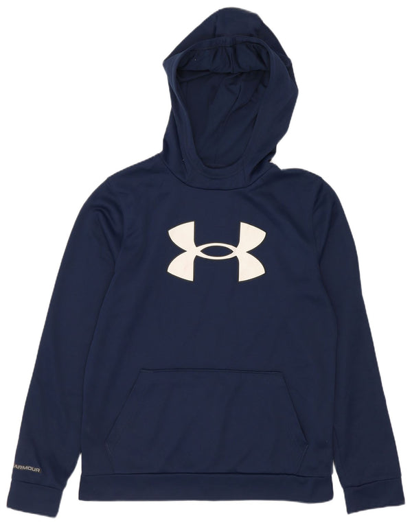 Джемпер свободного кроя с капюшоном Under Armour для мальчиков 11–12 лет, большой темно-синий